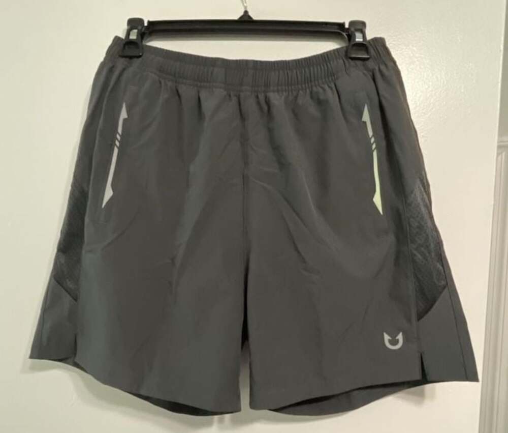 Northyard Men's Athletic Workout Running Shorts  Zipper Pockets Dark Grey Small